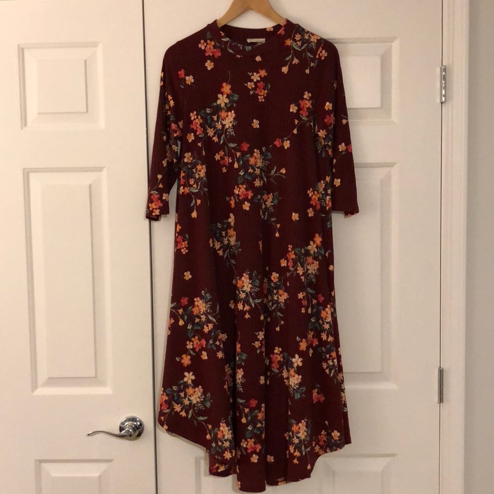 Floral Dress (Maroon)